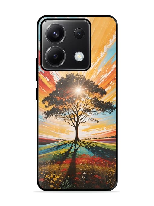 Abstract Tree Colorful Art Glossy Metal Phone Cover for Poco X6 (5G) Zapvi