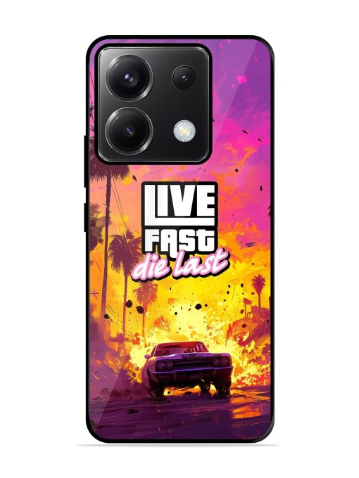 Live Fast Glossy Metal Phone Cover for Poco X6 (5G)