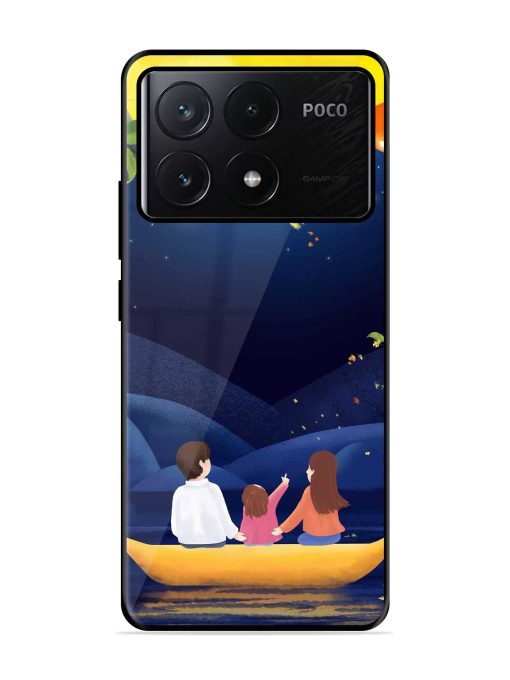 Happy Family And Beautiful View Glossy Metal Phone Cover for Poco X6 Pro (5G) Zapvi