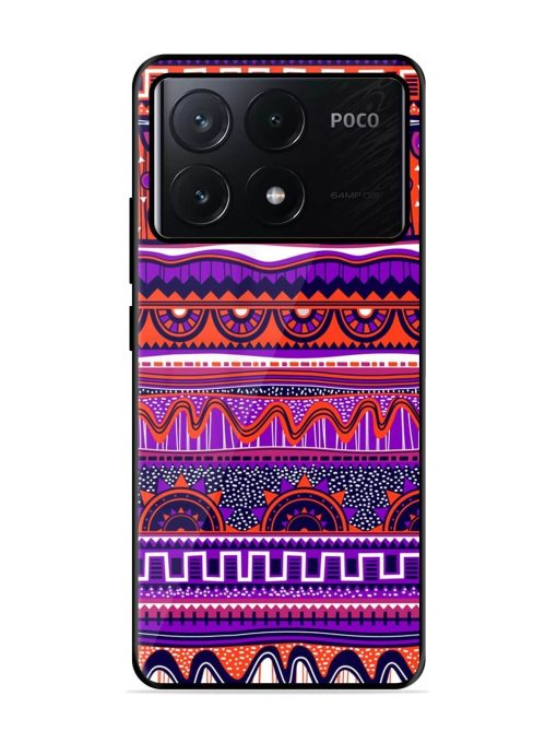 Ethnic Seamless Pattern Glossy Metal TPU Phone Cover for Poco X6 Pro (5G) Zapvi