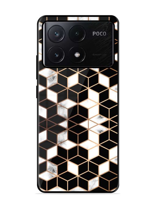 Vector Marble Texture Glossy Metal Phone Cover for Poco X6 Pro (5G) Zapvi