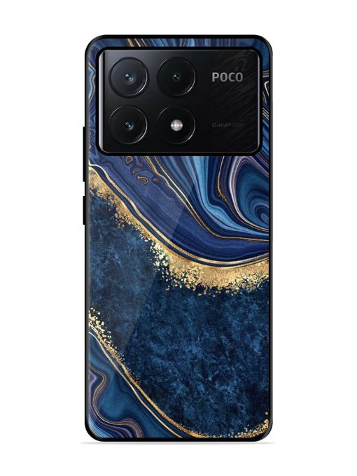 Abstract Background Blue Glossy Metal TPU Phone Cover for Poco X6 Pro (5G) Zapvi