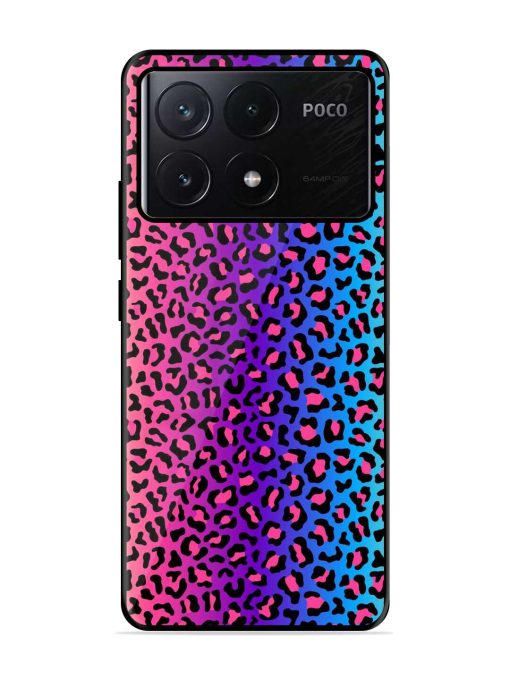 Colorful Leopard Seamless Glossy Metal Phone Cover for Poco X6 Pro (5G) Zapvi