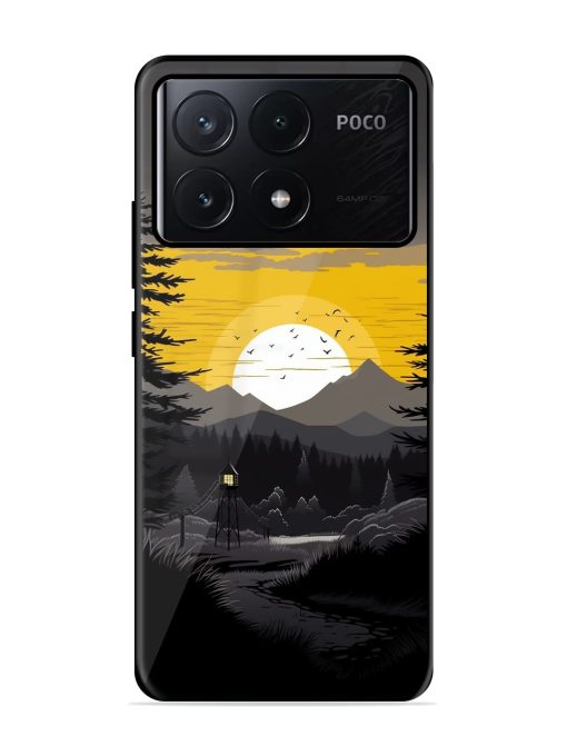 Sunset Vector Glossy Metal Phone Cover for Poco X6 Pro (5G) Zapvi