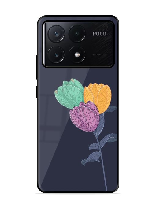 Flower Vector Glossy Metal Phone Cover for Poco X6 Pro (5G) Zapvi