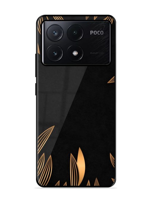 Golden Leaf Pattern Glossy Metal Phone Cover for Poco X6 Pro (5G) Zapvi