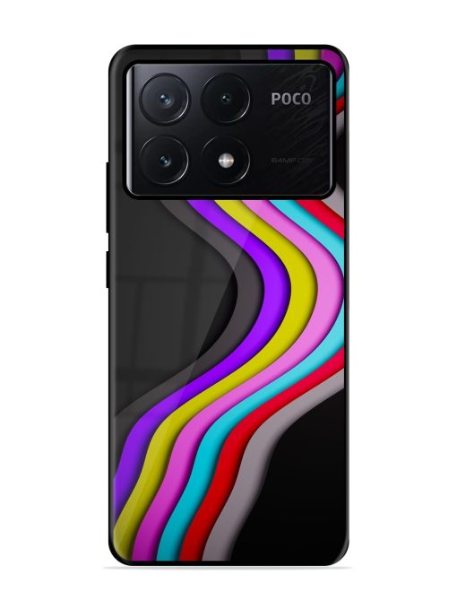 Liquid Blue Abstract Glossy Metal Phone Cover for Poco X6 Pro (5G) Zapvi