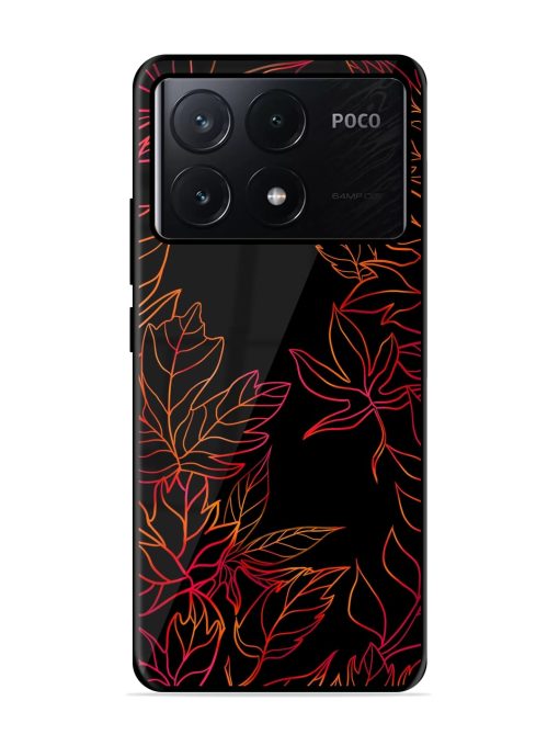 Red Floral Pattern Glossy Metal Phone Cover for Poco X6 Pro (5G) Zapvi