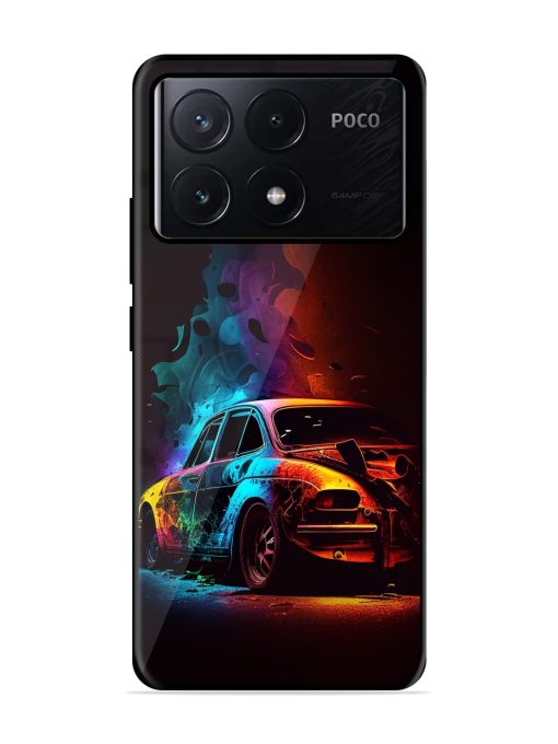 High Classic Car Art Glossy Metal Phone Cover for Poco X6 Pro (5G) Zapvi