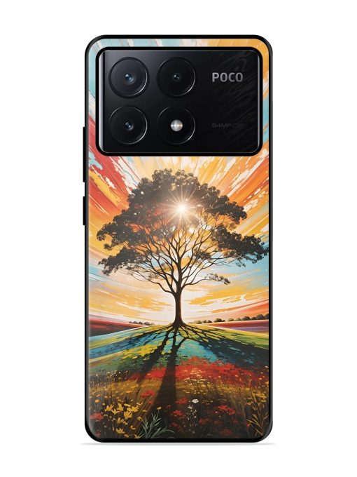 Abstract Tree Colorful Art Glossy Metal Phone Cover for Poco X6 Pro (5G) Zapvi