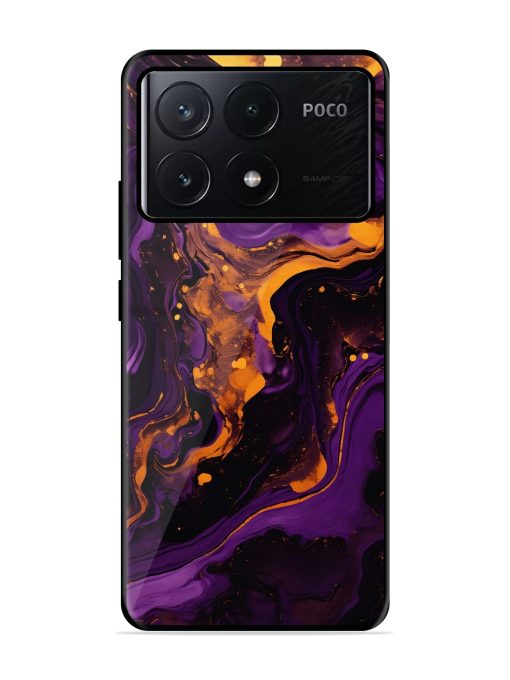 Painting Of A Purple Glossy Metal Phone Cover for Poco X6 Pro (5G) Zapvi