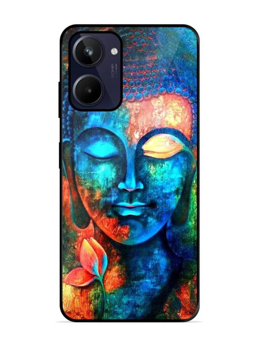 Buddha Painting Glossy Metal Phone Cover for Realme 10