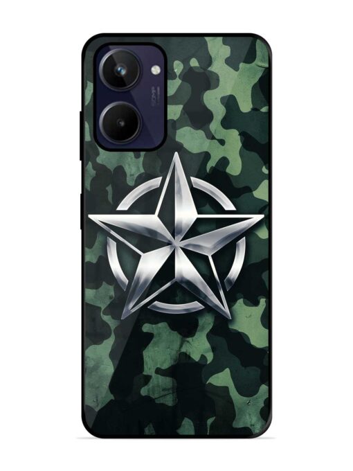 Indian Army Star Design Glossy Metal Phone Cover for Realme 10