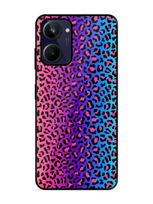 Colorful Leopard Seamless Glossy Metal Phone Cover for Realme 10 Zapvi