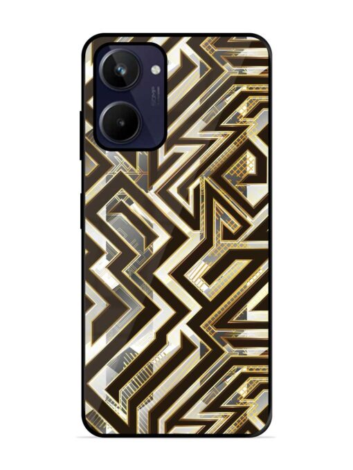 Technology Geometric Seamless Glossy Metal Phone Cover for Realme 10