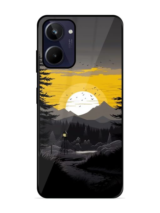 Sunset Vector Glossy Metal Phone Cover for Realme 10