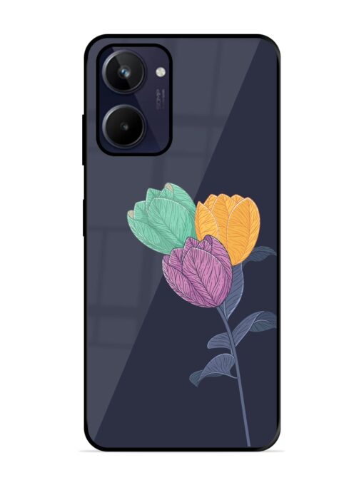 Flower Vector Glossy Metal Phone Cover for Realme 10