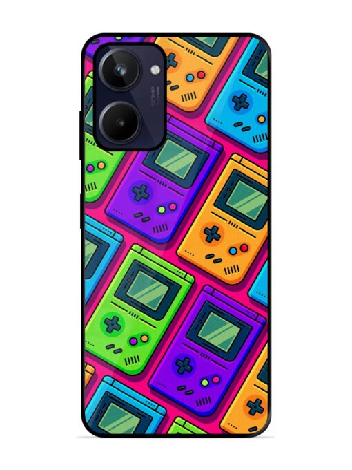 Game Seamless Pattern Glossy Metal Phone Cover for Realme 10