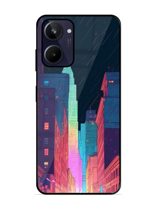 Minimal City Art Glossy Metal Phone Cover for Realme 10