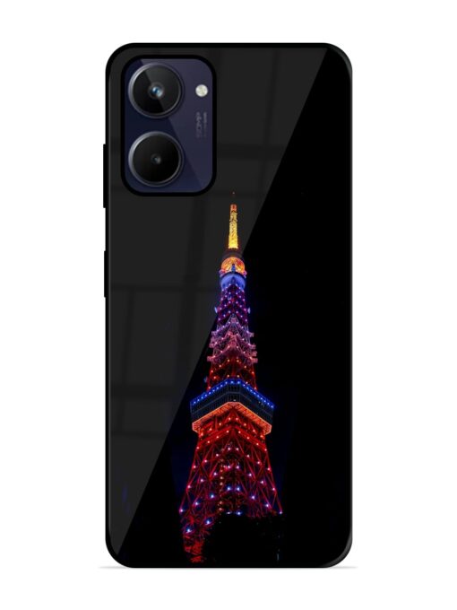 Eiffel Tower Night View Glossy Metal Phone Cover for Realme 10