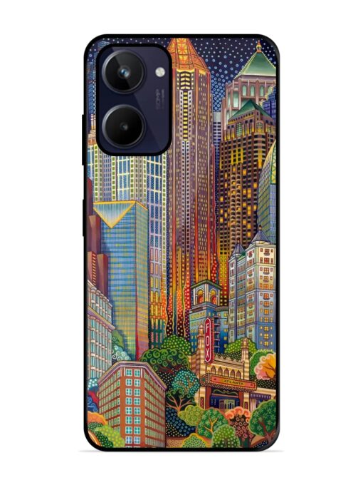 Cityscapes Art Glossy Metal Phone Cover for Realme 10