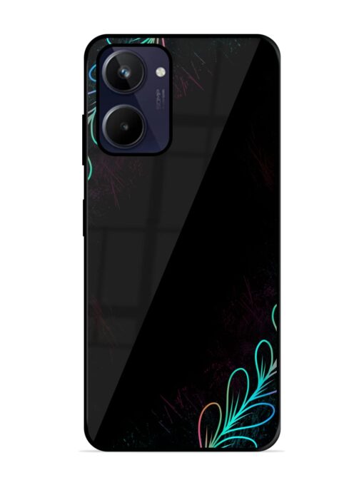 Decorative Line Art Glossy Metal Phone Cover for Realme 10