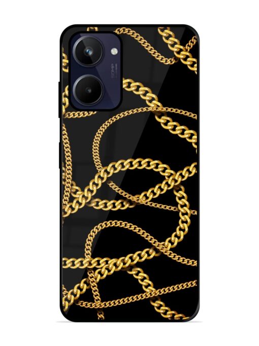 Decorative Golde Chain Glossy Metal Phone Cover for Realme 10