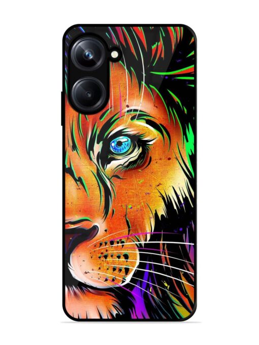 Colorful Lion Design Glossy Metal TPU Phone Cover for Realme 10 Pro (5G) Zapvi