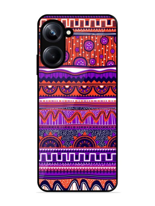 Ethnic Seamless Pattern Glossy Metal TPU Phone Cover for Realme 10 Pro (5G) Zapvi