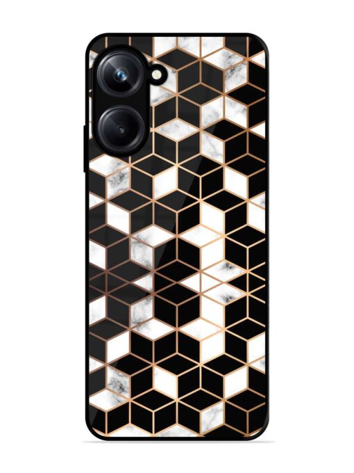 Vector Marble Texture Glossy Metal Phone Cover for Realme 10 Pro (5G)