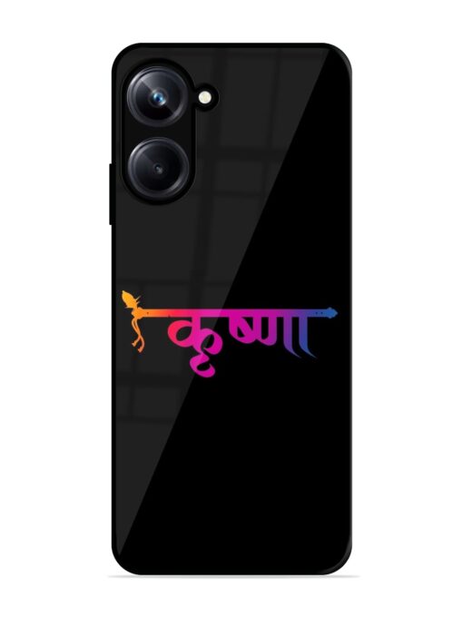 Krishna Typo Glossy Metal Phone Cover for Realme 10 Pro (5G) Zapvi