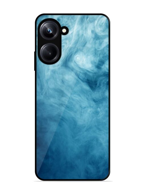 Blue Smoke Art Glossy Metal Phone Cover for Realme 10 Pro (5G)