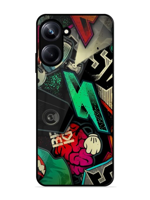 Graffiti Art Glossy Metal Phone Cover for Realme 10 Pro (5G)