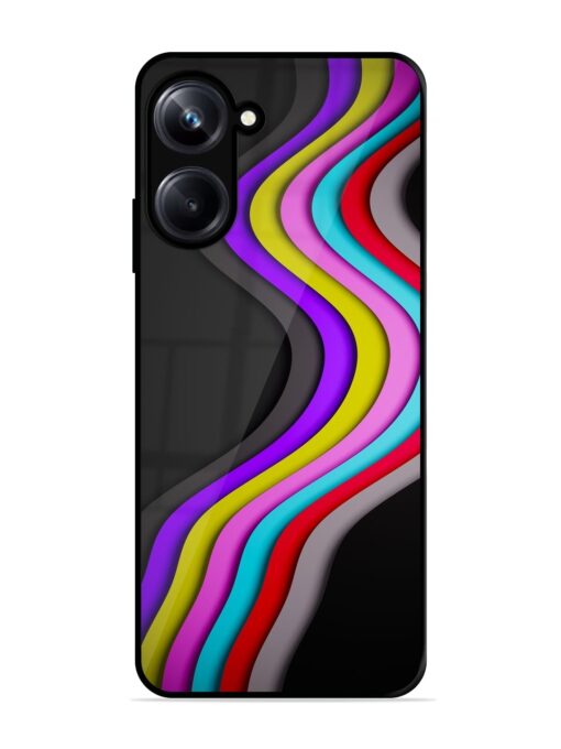 Liquid Blue Abstract Glossy Metal Phone Cover for Realme 10 Pro (5G)