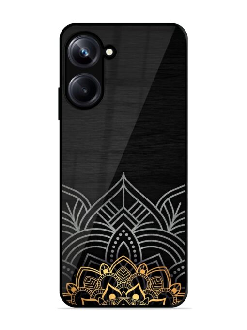 Decorative Golden Pattern Glossy Metal Phone Cover for Realme 10 Pro (5G) Zapvi