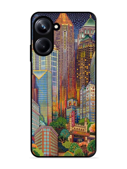 Cityscapes Art Glossy Metal Phone Cover for Realme 10 Pro (5G) Zapvi