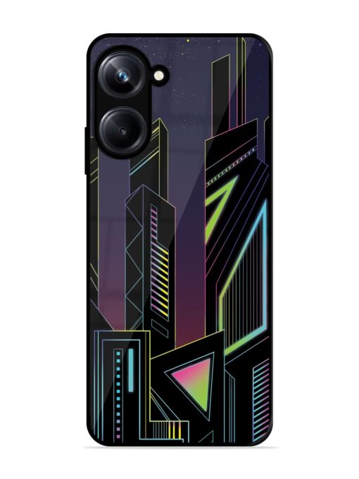 Neon Dreamscape Glossy Metal Phone Cover for Realme 10 Pro (5G) Zapvi