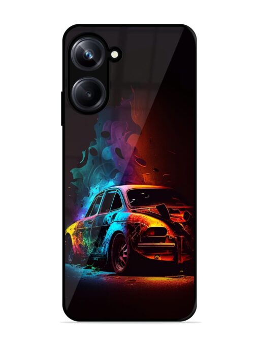 High Classic Car Art Glossy Metal Phone Cover for Realme 10 Pro (5G) Zapvi