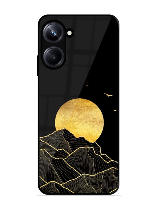 Golden Sunrise Glossy Metal Phone Cover for Realme 10 Pro (5G)