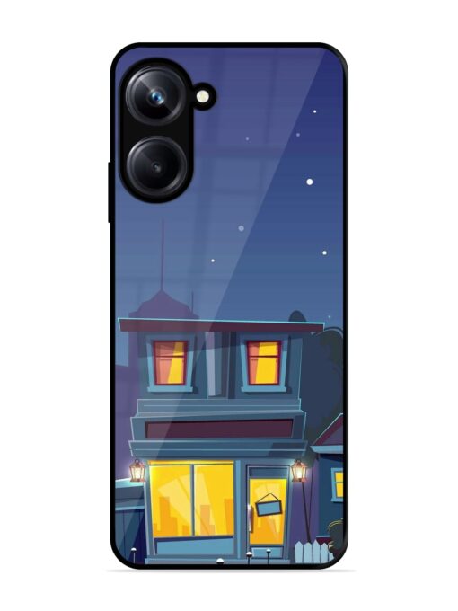 Vector Night House Glossy Metal Phone Cover for Realme 10 Pro (5G) Zapvi