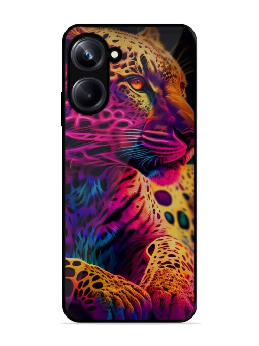 Leopard Art Glossy Metal Phone Cover for Realme 10 Pro (5G)