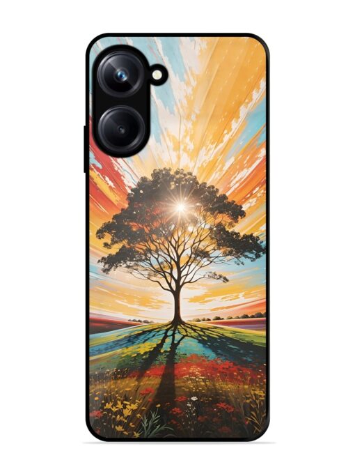 Abstract Tree Colorful Art Glossy Metal Phone Cover for Realme 10 Pro (5G) Zapvi