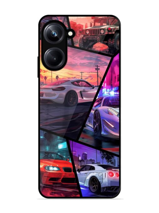 Ride In Pixels Glossy Metal Phone Cover for Realme 10 Pro (5G) Zapvi