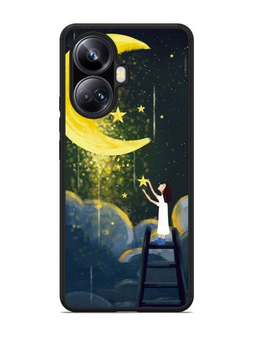 Moonlight Healing Night Illustration Glossy Metal TPU Phone Cover for Realme 10 Pro Plus (5G) Zapvi