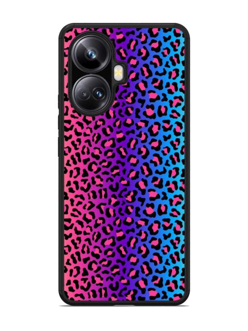 Colorful Leopard Seamless Glossy Metal Phone Cover for Realme 10 Pro Plus (5G) Zapvi