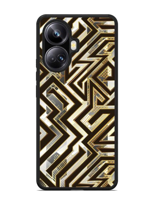 Technology Geometric Seamless Glossy Metal Phone Cover for Realme 10 Pro Plus (5G) Zapvi