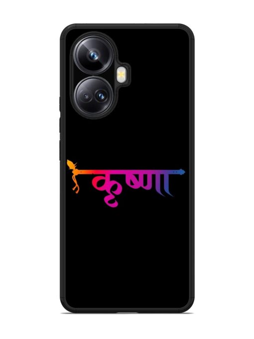 Krishna Typo Glossy Metal Phone Cover for Realme 10 Pro Plus (5G)