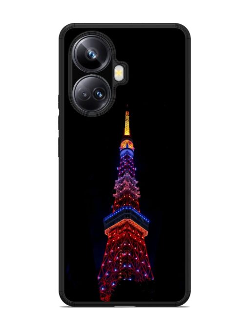 Eiffel Tower Night View Glossy Metal Phone Cover for Realme 10 Pro Plus (5G) Zapvi