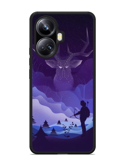 Deer Forest River Glossy Metal Phone Cover for Realme 10 Pro Plus (5G)