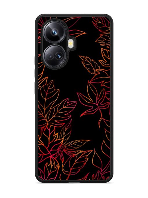 Red Floral Pattern Glossy Metal Phone Cover for Realme 10 Pro Plus (5G) Zapvi